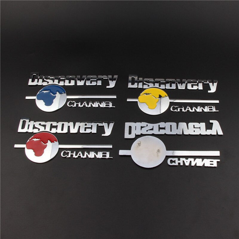 3D Metal Chrome DISCOVERY CHANNEL Logo Car Fender Emblem Badge Decal Sticker