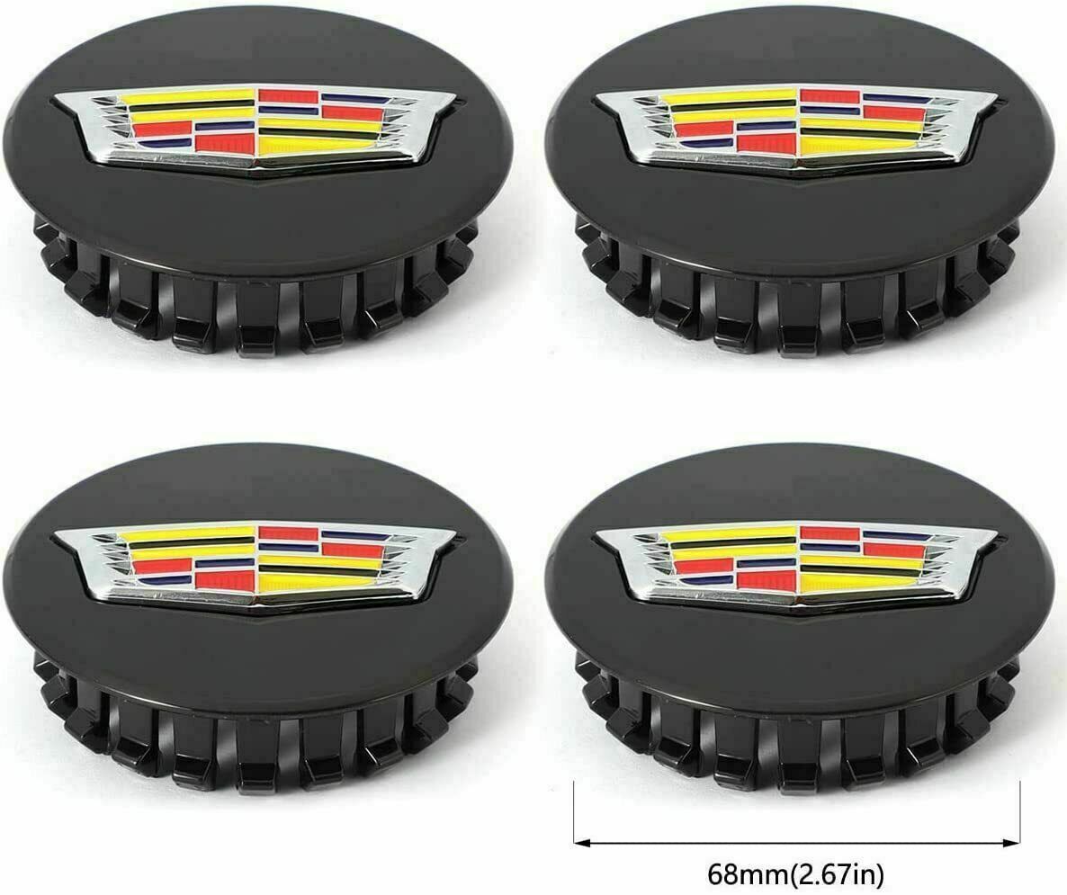 4x Cadillac 67mm Wheel Center Hub Cap Rim Emblem for ATS CTS DTS SRX STS XLR XTS - larahd