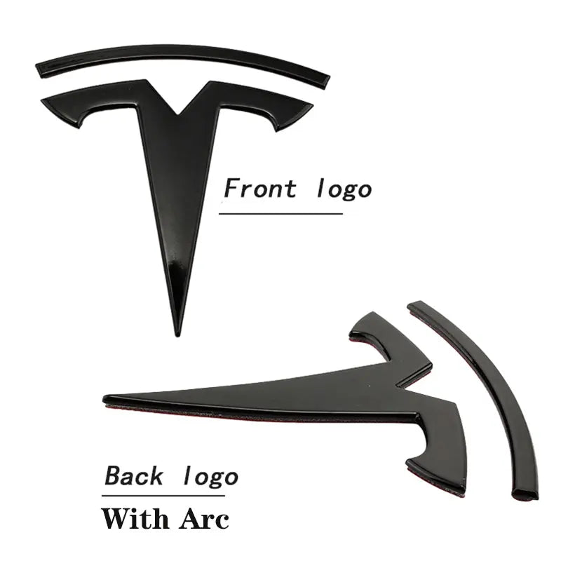 2pcs Tesla Metal Original Sticker For Model 3 Model Y Trunk Replace Emblem Stickers - larahd