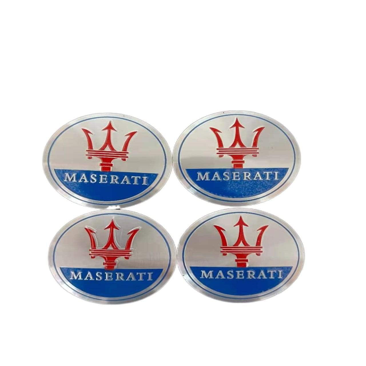 4Pcs 56.5mm Car Wheel Center Caps Emblem Sticker Decal Badge Logo For Maserati-Realmancar