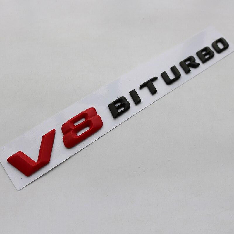 3D Font Letters Emblem Badge for Mercedes Benz AMG C63 E300L V8 V12 BITURBO Fender Supercharge Turbo Sticker - larahd