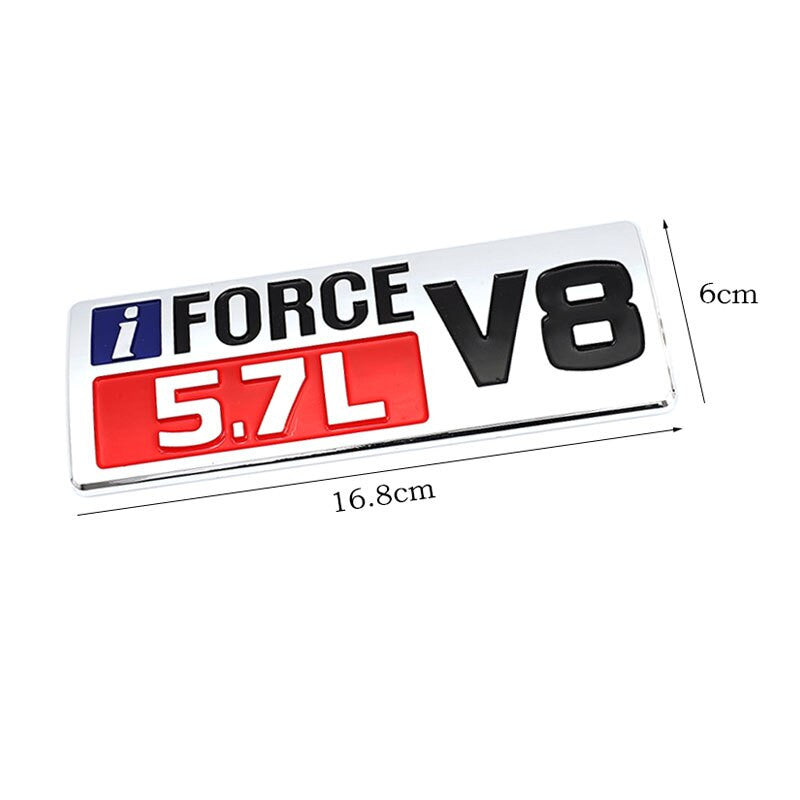 iFORCE 5.7L V8 Stickers Badge Emblem Decals for Toyota Tundra Prado Corolla Highlander