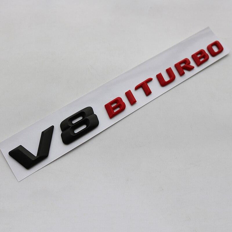 3D Font Letters Emblem Badge for Mercedes Benz AMG C63 E300L V8 V12 BITURBO Fender Supercharge Turbo Sticker - larahd