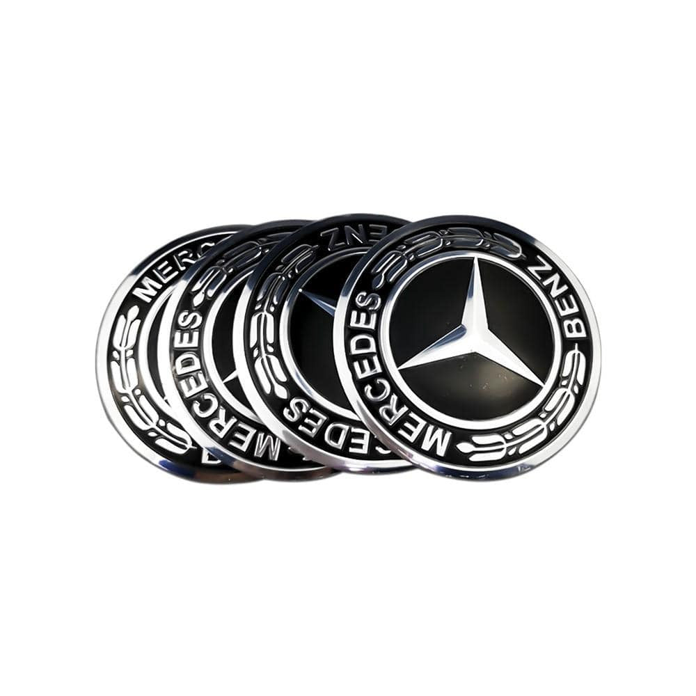 56mm 4PCS Mercedes Benz AMG Apple Tree Brabus Lorinser Car Wheel Center Hub Cap Sticker Emblem Badge Decal - larahd