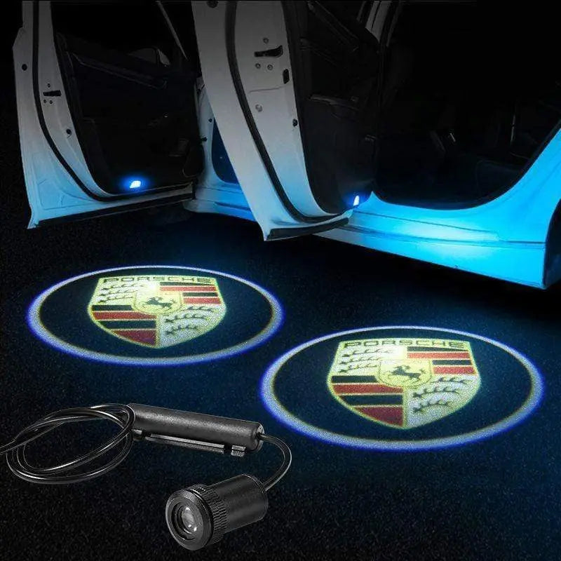 2PCS LED Car Laser Projector HD Welcome Door Trim Lights compatible For Porsche