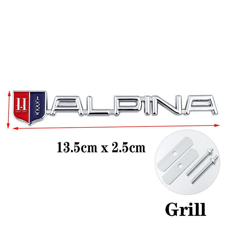 Metal Alpina Grille Emblem Badge Auto Trunk Rear Tailgate sticker