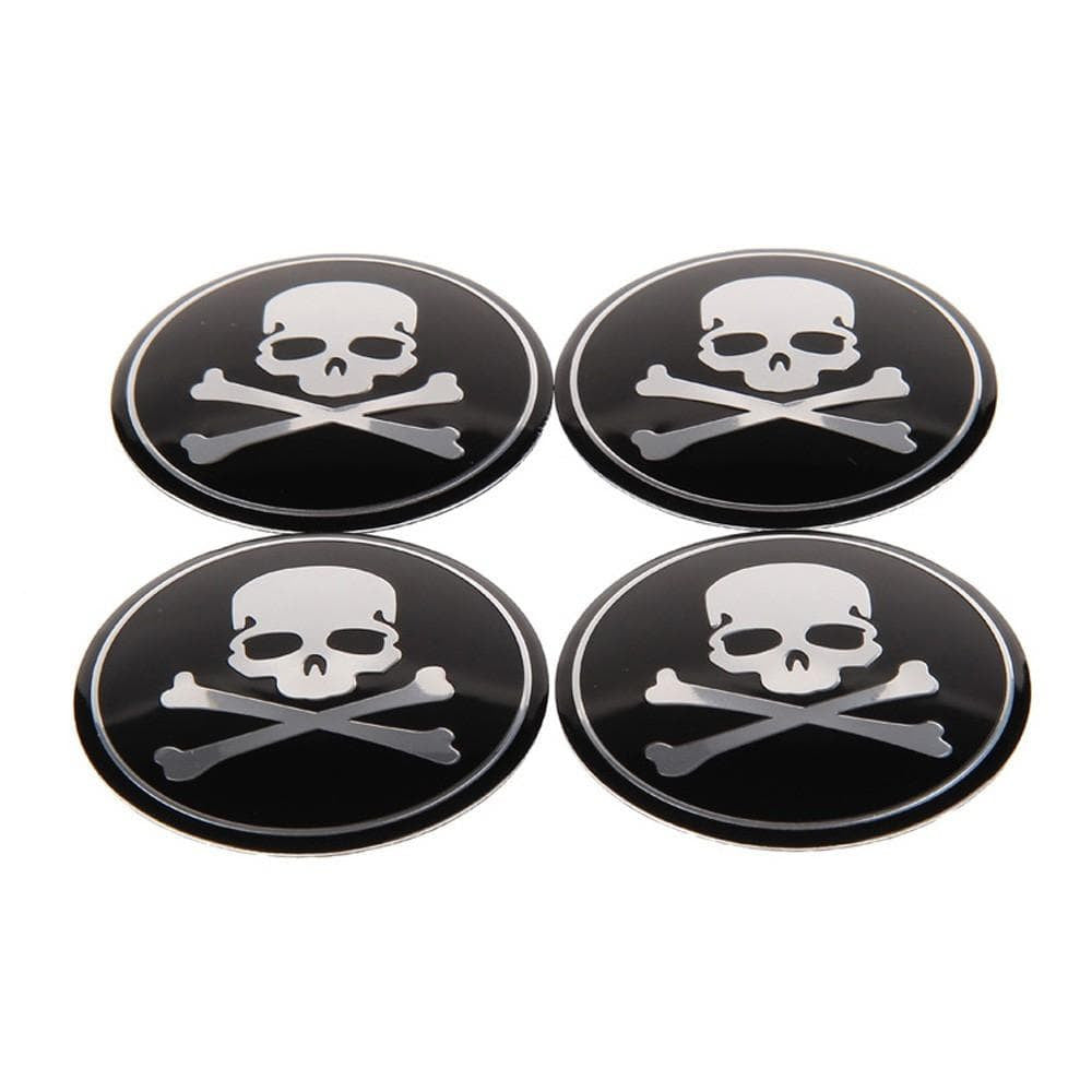 4PCS 56mm Punisher Skull Car Wheel Center Hub Cap Sticker Auto Tire Emblem Badge Decal