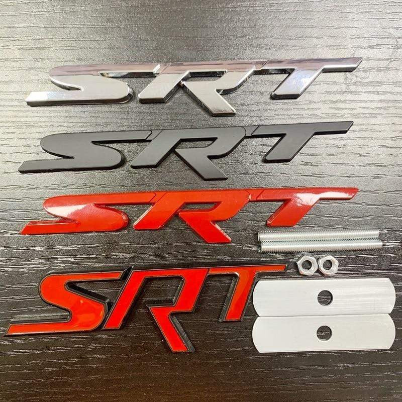 1X Metal Auto Car Styling SRT Front Grill Grille Badge Emblem Sticker Fit For Dodge Charger Challenger - larahd