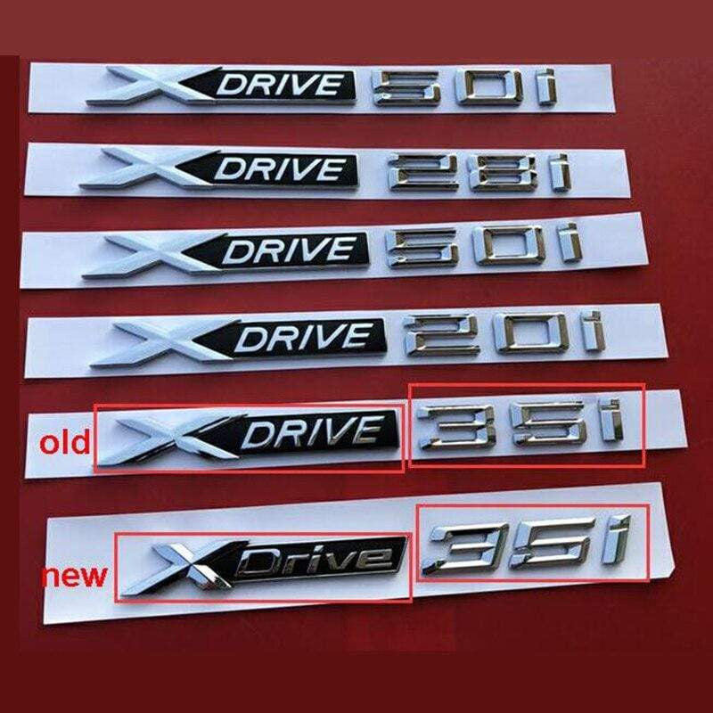 For BMW XDrive 18i 20i 25i 28i 30i 35i 40i 48i 50i Fender Emblem Badge X1 X3 X4 X5 X6 X7 Car Styling Sticker - larahd