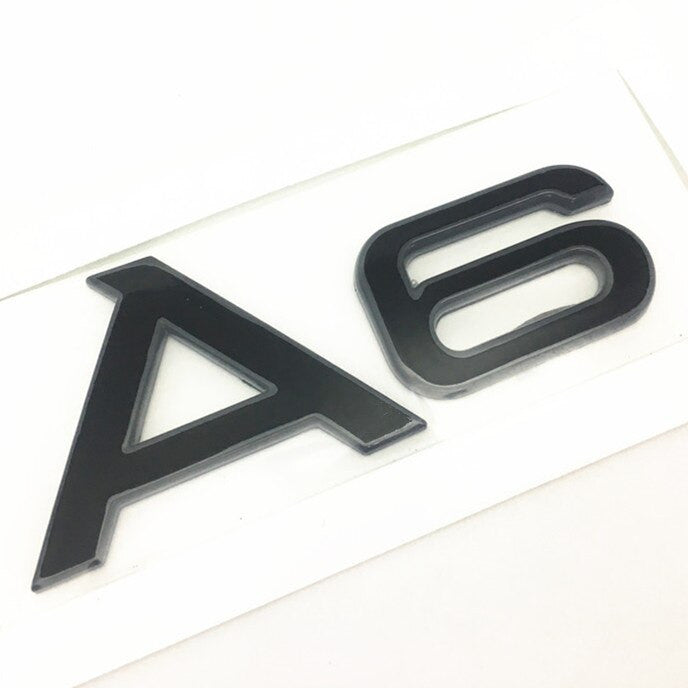 1 Pcs For Audi Black/Silver A 3 4 5 6 7 8 Rear Bumper Trunk Emblem Stickers Badge Decals - larahd