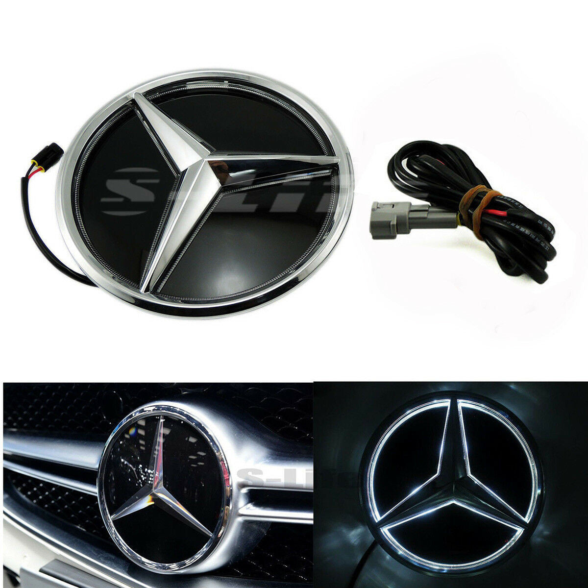 Illuminated Car Led Grille BlLED Logo Emblem Light For Mercedes Benz GLC GLE GLS - larahd