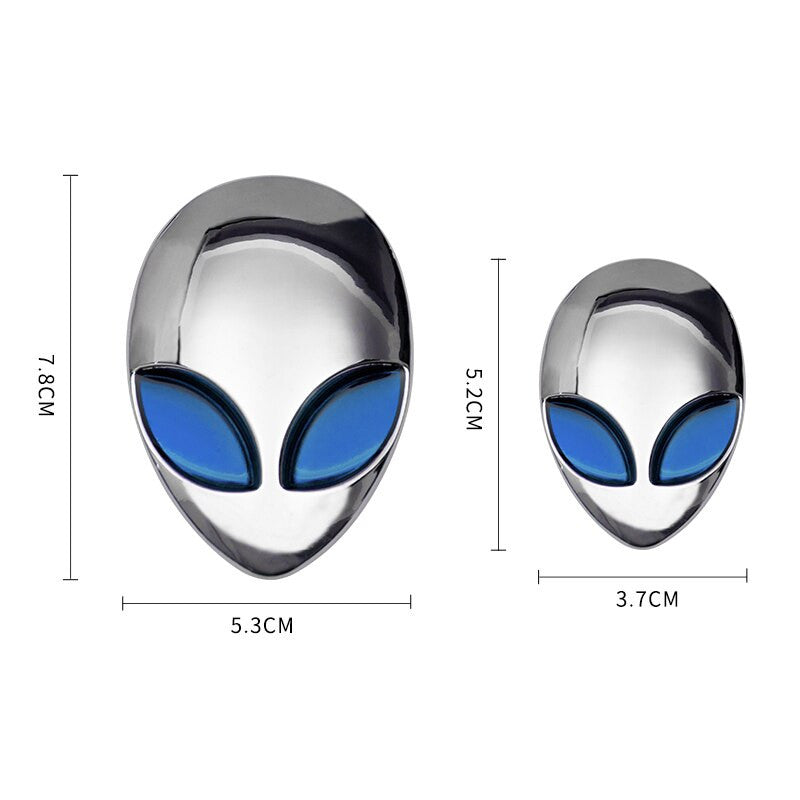 Alien Head UFO Auto Badge Decal Car Emblem Rear Trunk Sticker - larahd