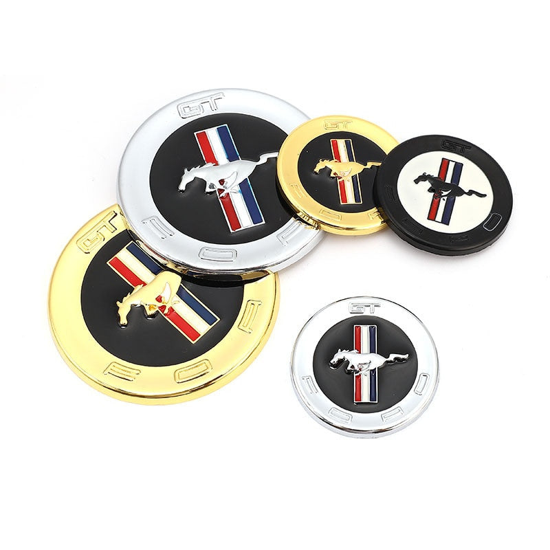 2PCS Left Right 3D Emblem Auto Sticker Running Horse For Ford Mustang - larahd