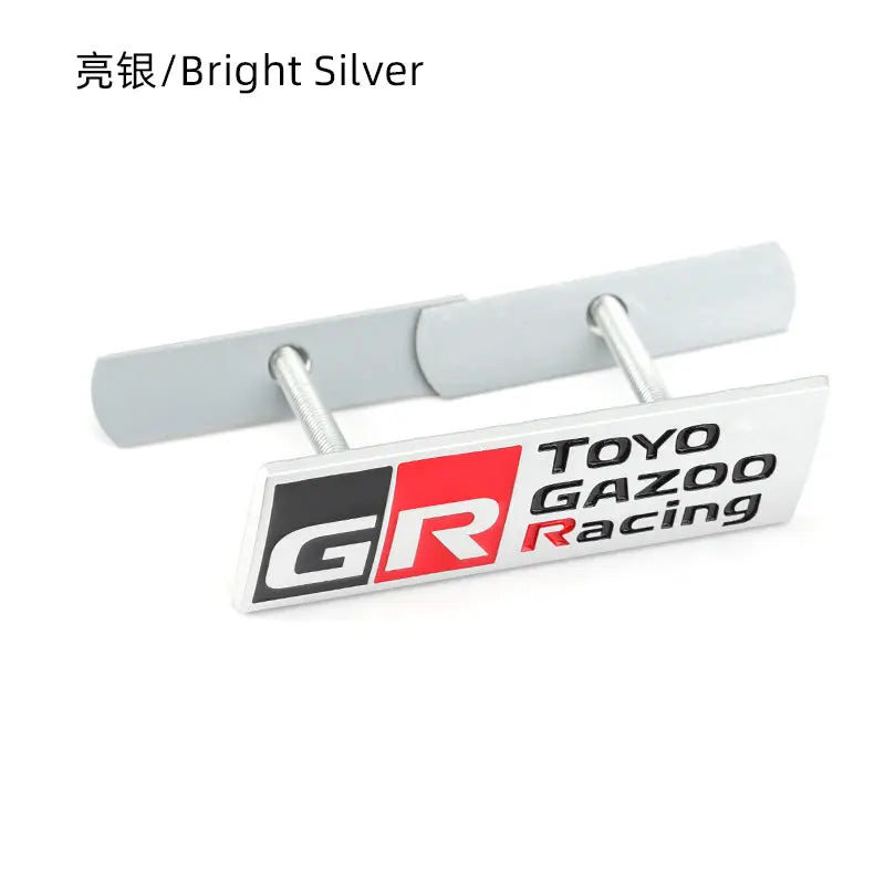 GR Gazoo Racing Badge Front Hood Grille Emblem Decal for Toyota HV YARiS GRMN GR Sport