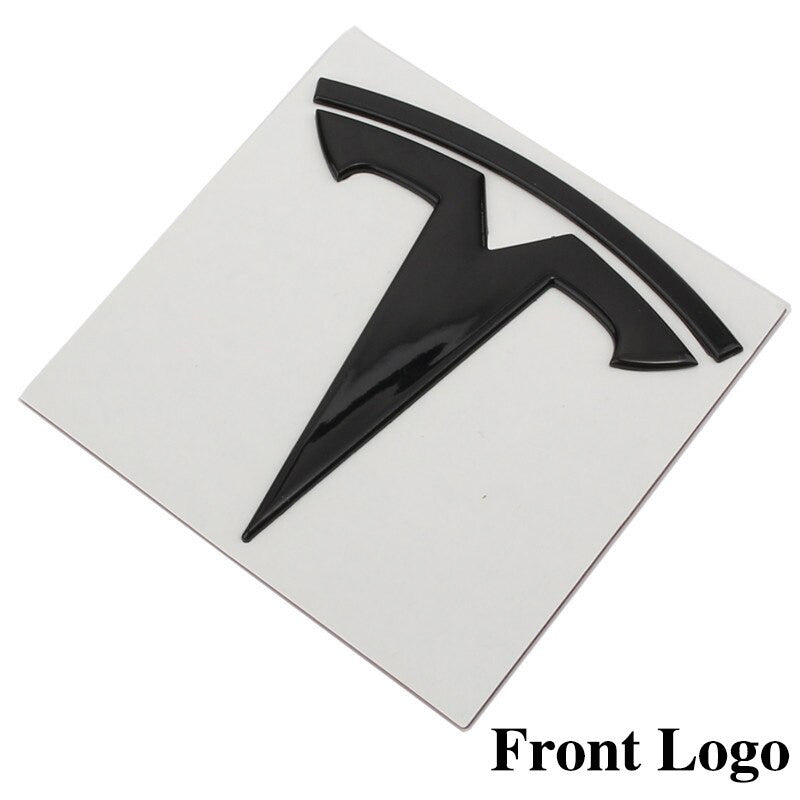 Metal Alloy Front Hood & Rear Tesla Emblem T Logo Badge For Tesla Model 3 - larahd