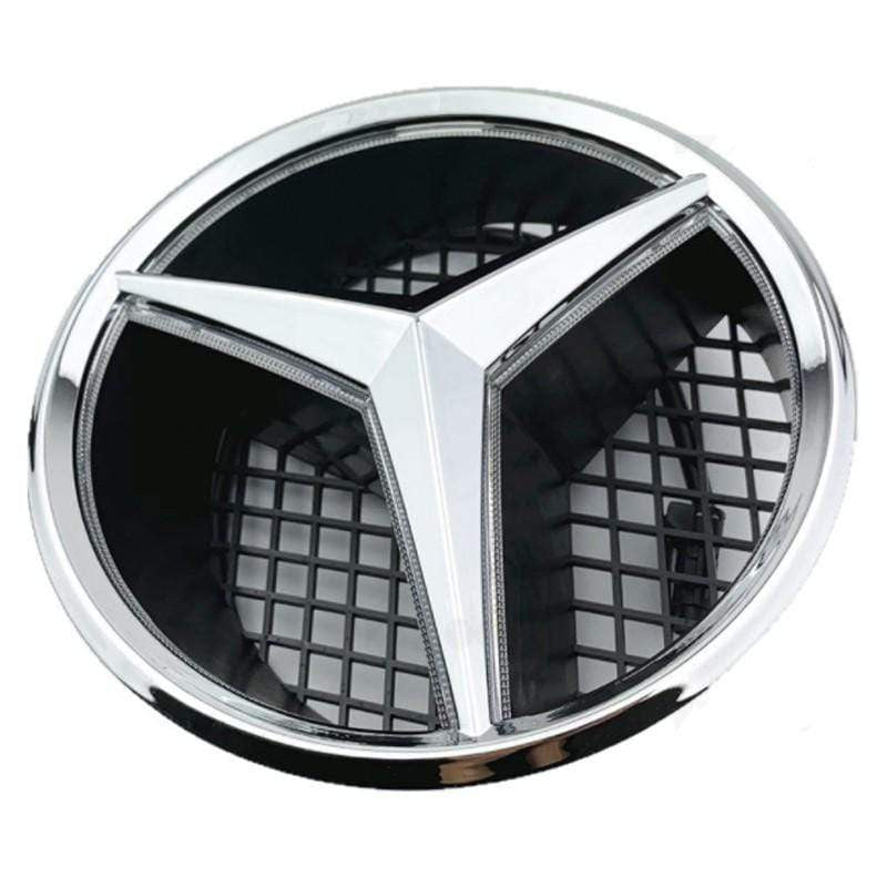 LED  Illuminated Front Light Logo Car Front Grill Grille Star Emblem Badge for Mercedes-Benz-Realmancar