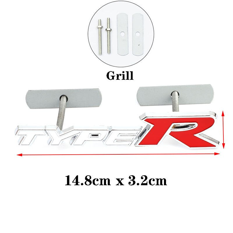 Metal Stickers Decals Front Hood Grill Emblem for Honda Type R Racing Type S