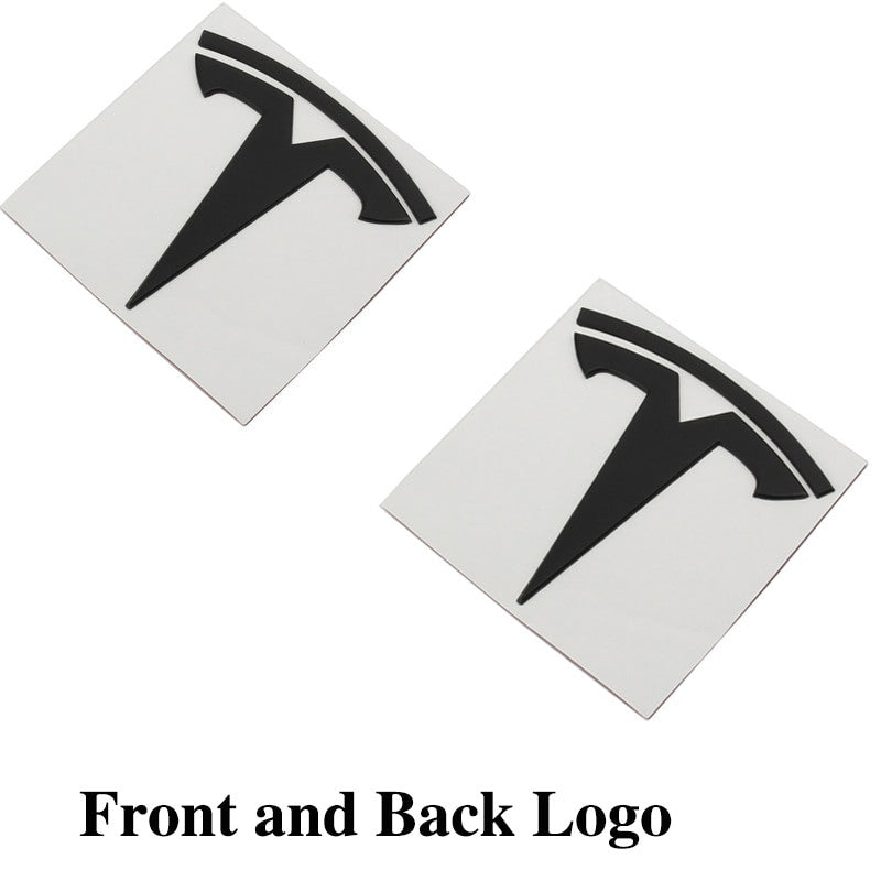 Metal Alloy Front Hood & Rear Tesla Emblem T Logo Badge For Tesla Model 3