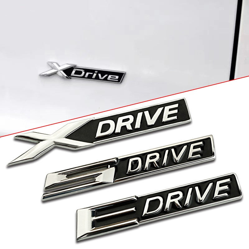 Chrome Silver XDrive SDrive EDrive Rear Emblem Badge Sticker For BMW - larahd