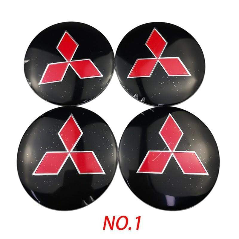 4PCS 56mm Mitsubishi Ralliart Car Wheel Center Hub Cap Sticker Auto Tire Emblem Badge Decal - larahd