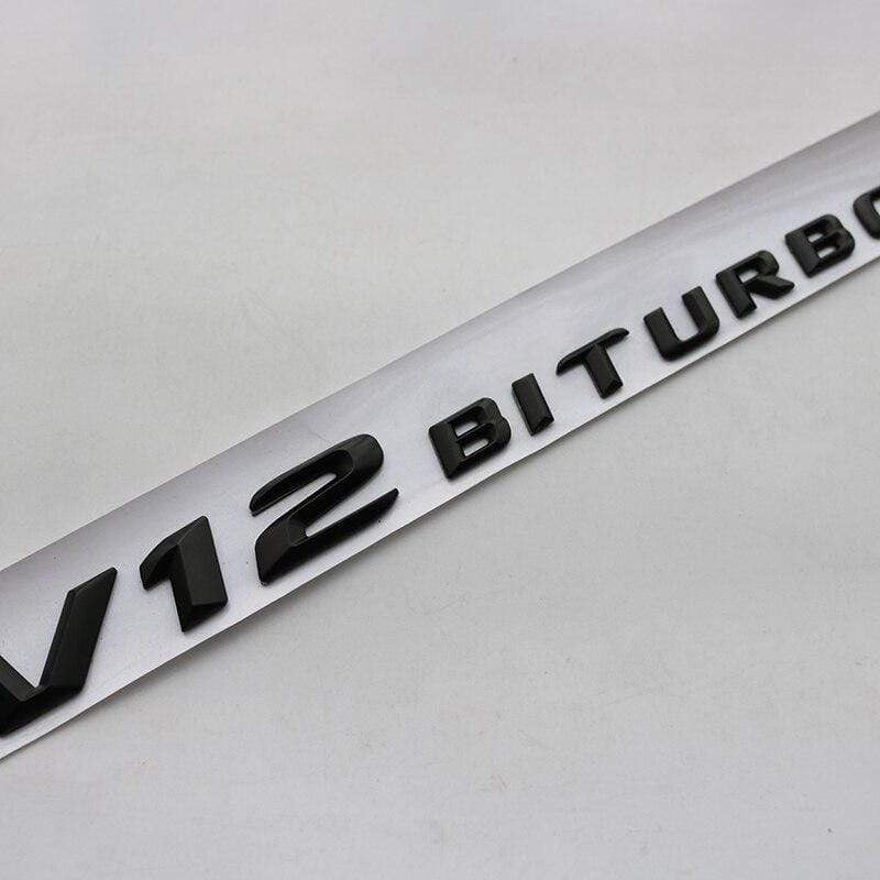 3D Font Letters Emblem Badge for Mercedes Benz AMG C63 E300L V8 V12 BITURBO Fender Supercharge Turbo Sticker