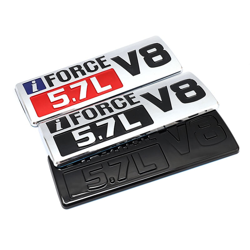 iFORCE 5.7L V8 Stickers Badge Emblem Decals for Toyota Tundra Prado Corolla Highlander - larahd