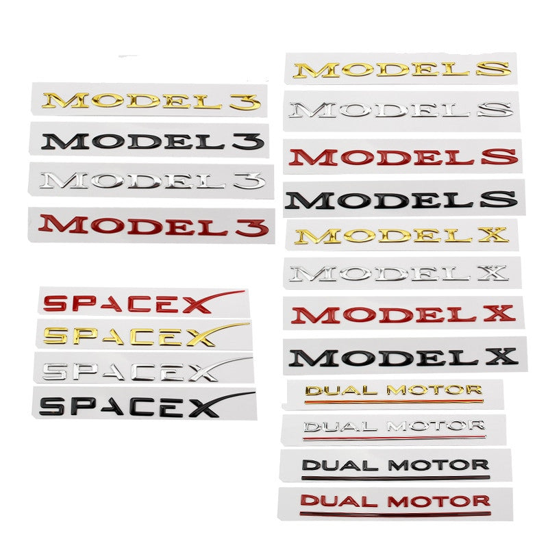 Replace ABS Letter Rear Tail Emblem Sticker Badge Decal For TESLA Model 3 X S - larahd