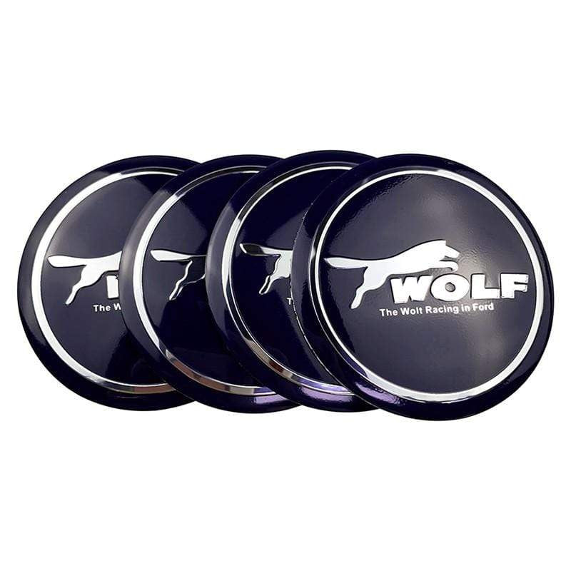 4pcs 56mm Ford Modified Horse Wolf Shelby FOOSE RS ST Car Wheel Center Hub Cap Sticker Emblem Badge Decal