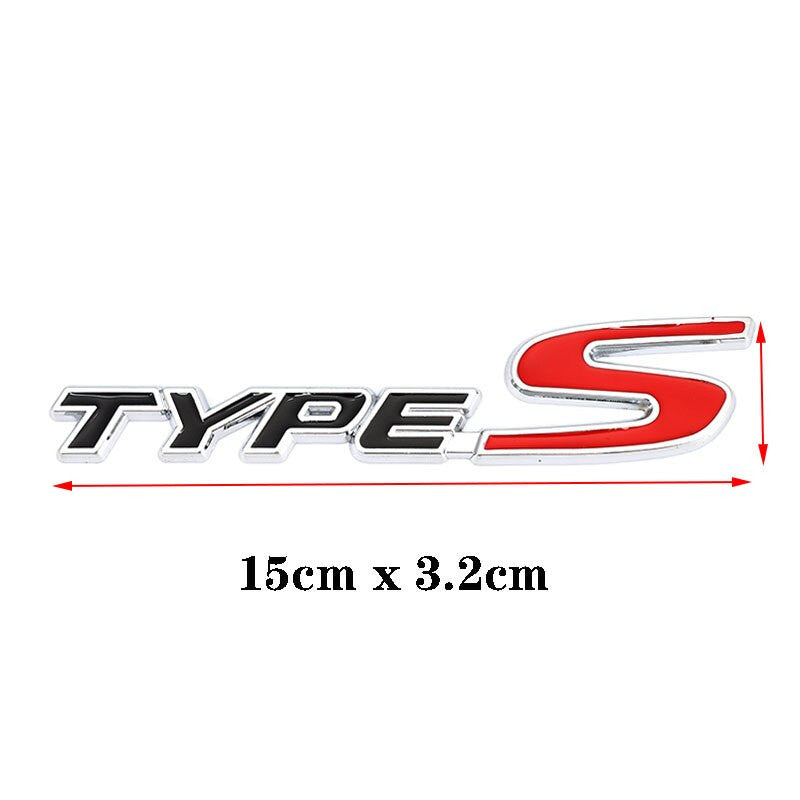 Metal Stickers Decals Front Hood Grill Emblem for Honda Type R Racing Type S