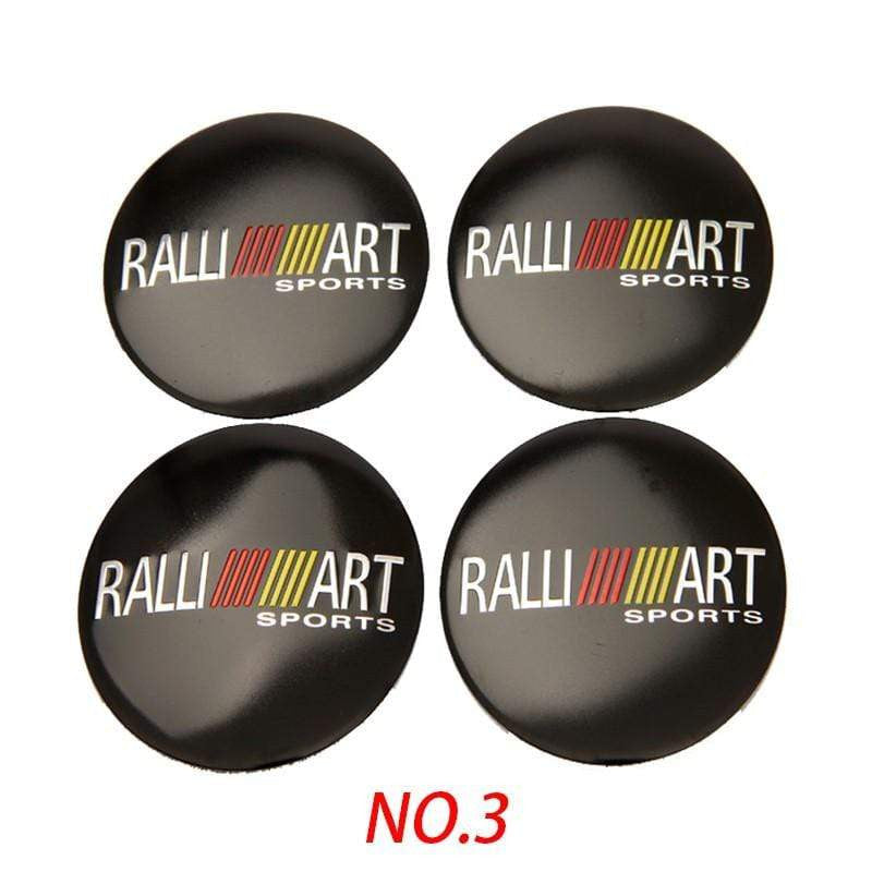 4PCS 56mm Mitsubishi  Ralliart  Car Wheel Center Hub Cap Sticker Auto Tire Emblem Badge Decal