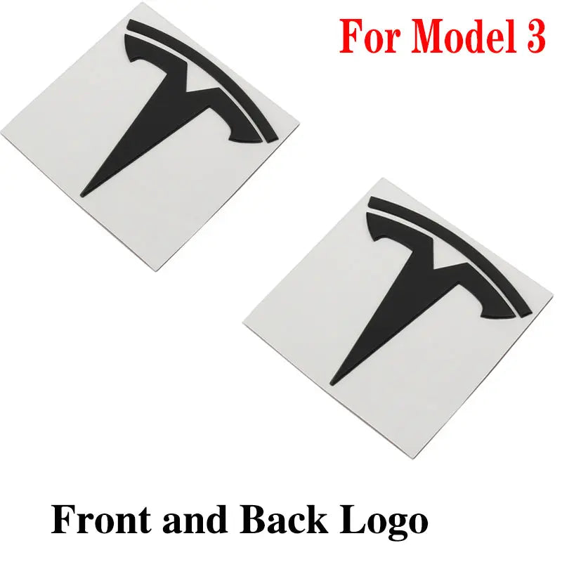 2pcs Tesla Metal Original Sticker For Model 3 Model Y Trunk Replace Emblem Stickers - larahd