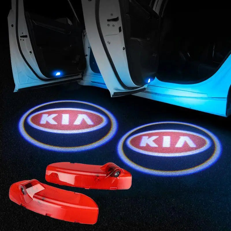 2x Logo LED Door Light Laser Projector Ghost Shadow for KIA - larahd