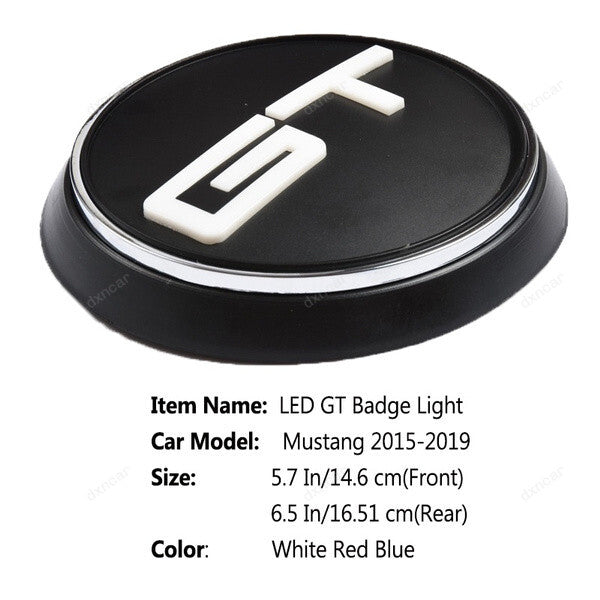 GT Trunk Lid Emblem Rear Led LED Badge Light Lamp for Mustang 2015-2019