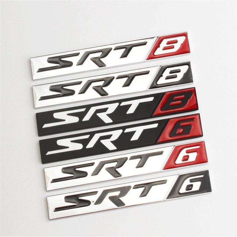 Metal Car Body Decoration for SRT8 SRT6 Logo Car Rear Side Sticker for Dodge Charger Challenger Caliber Jcuv Ram Journey Caravan - larahd