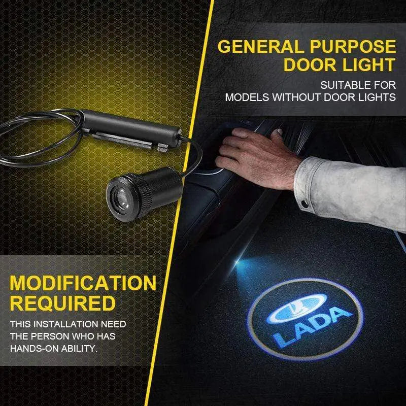 2pcs LED Car Door Courtesy Projector Laser Ghost Shadow Light For LADA Logo