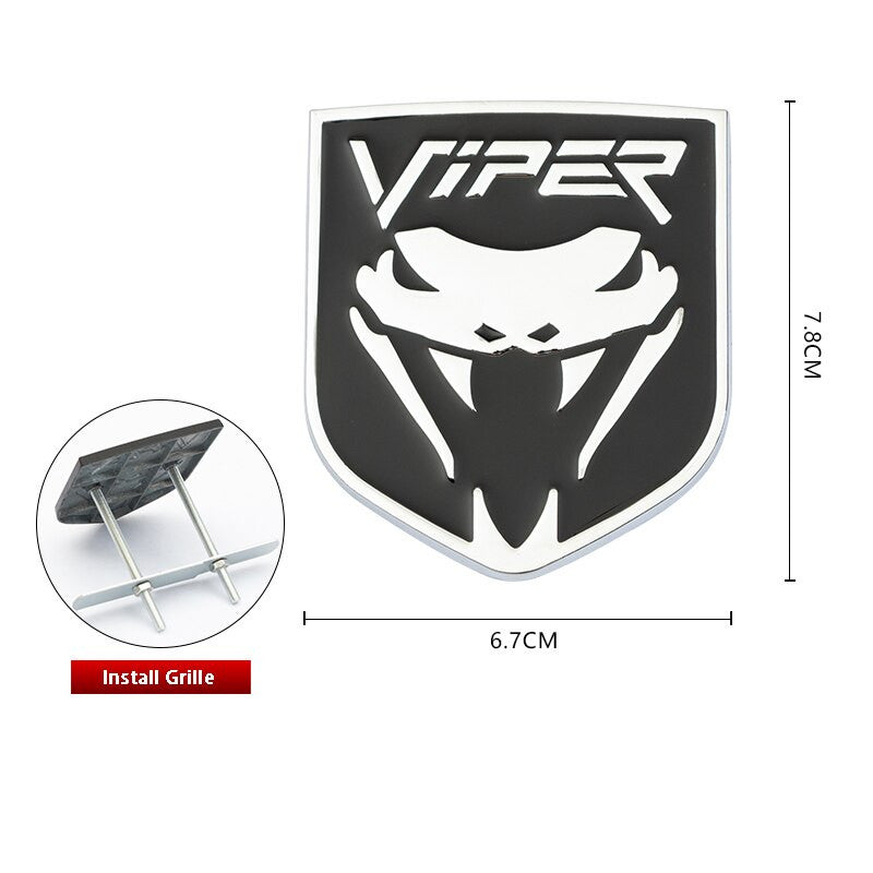 3D Metal Snake Cobra Viper Badge Emblem Stickers Rear Decal For Ford Mustang Shelby