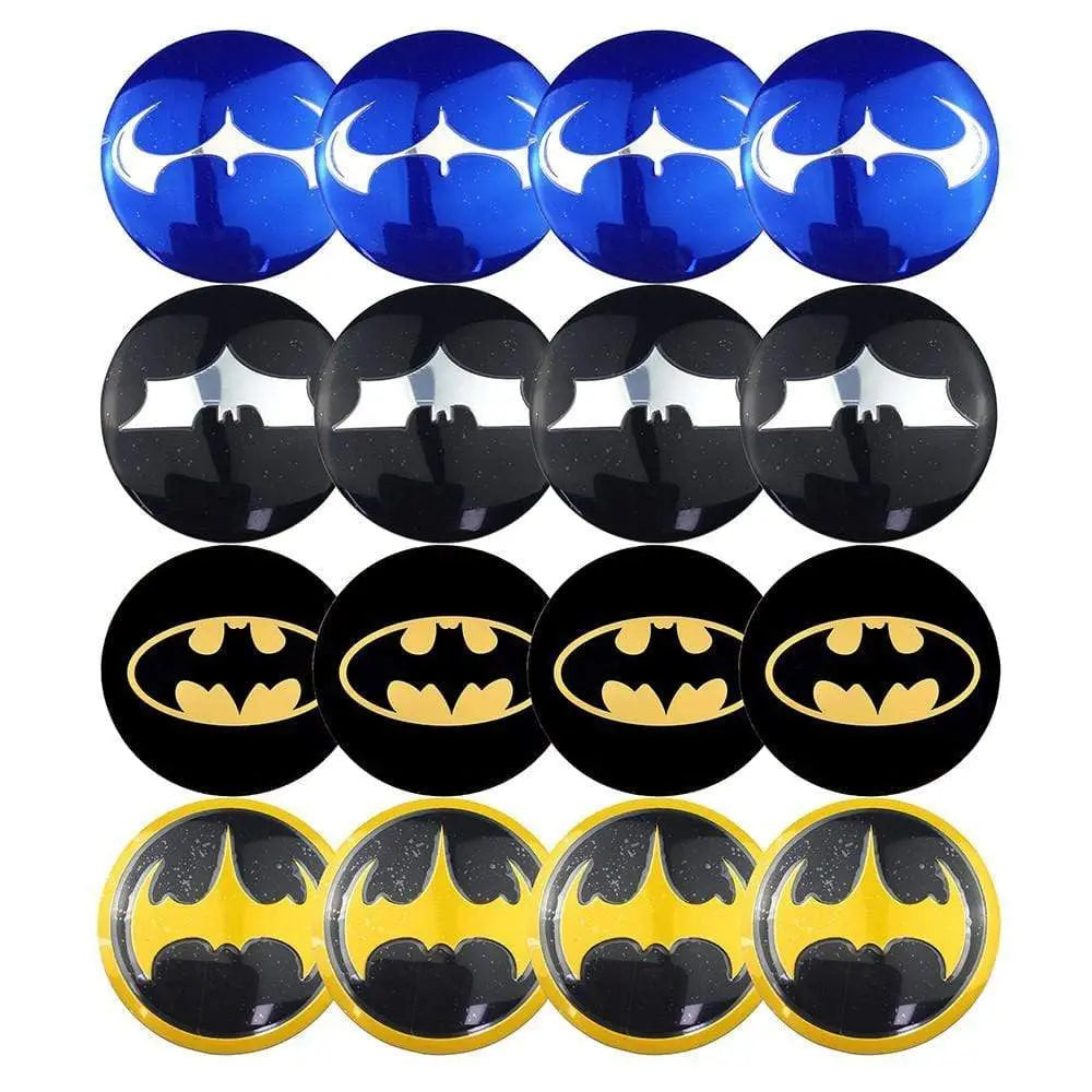 4PCS 56mm Batman Bat Car Wheel Center Hub Cap Sticker Auto Tire Emblem Badge Decal - larahd