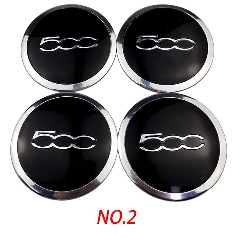 4PCS 56mm Fiat 500 Car Wheel Center Hub Cap Sticker Auto Tire Emblem Badge Decal - larahd