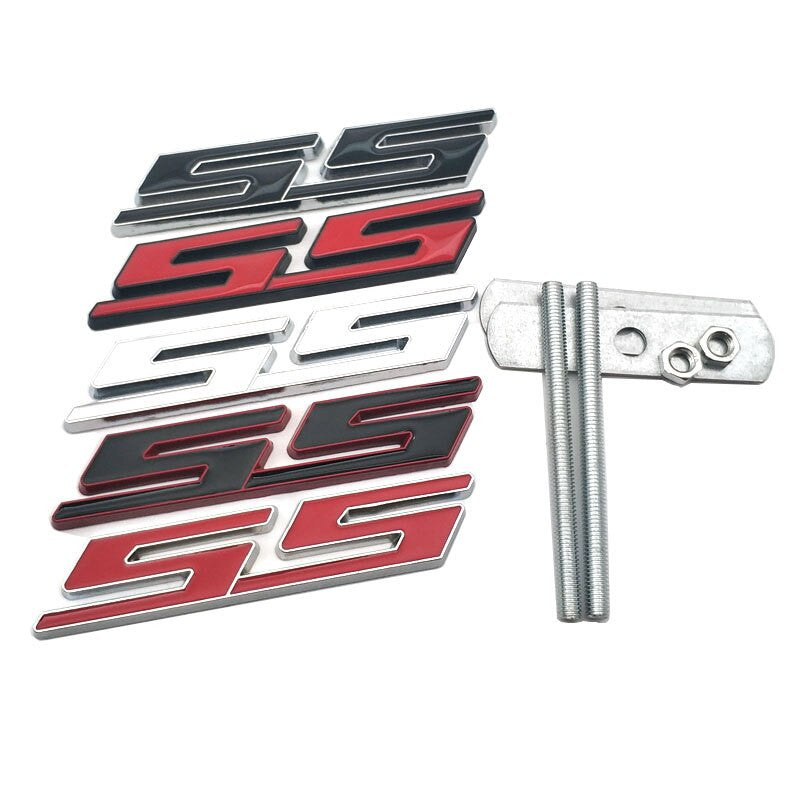 1x 3D Chrome SS Emblem Front Grill Badge For Chevrolet Camaro - larahd