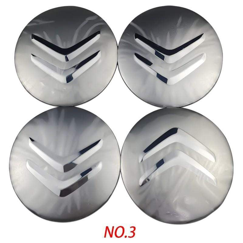 4PCS 56mm Citroen Logo Car Wheel Center Hub Cap Sticker Auto Tire Emblem Badge Decal Decoration - larahd