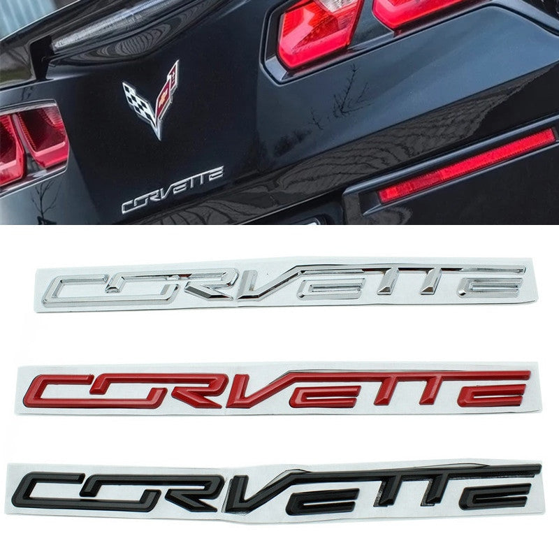 Metal Decals Sticker For Chevrolet Corvette C3 C4 C5 C6 C7 C8 Rear Letters Emblem Badge - larahd