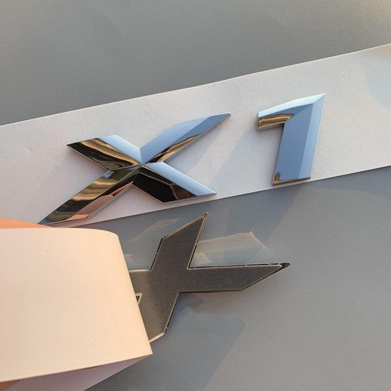 New Small X1 X2 X3 X4 X5 X6 X7 GT Letter Emblem Rear Boot Trunk Badge Car Styling Logo Sticker for BMW E36 E39 E70 E90 F10 F30 - larahd