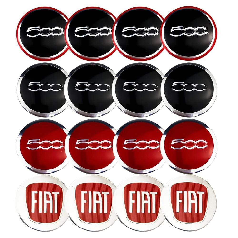 4PCS 56mm Fiat 500 Car Wheel Center Hub Cap Sticker Auto Tire Emblem Badge Decal - larahd