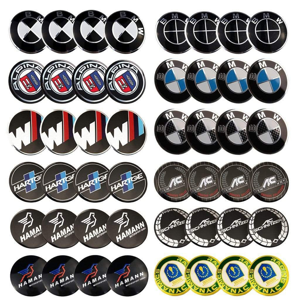 4pcs 56mm Car Rim Wheel Center Hub caps Resin Badge wheel Decal Sticker for BMW - larahd